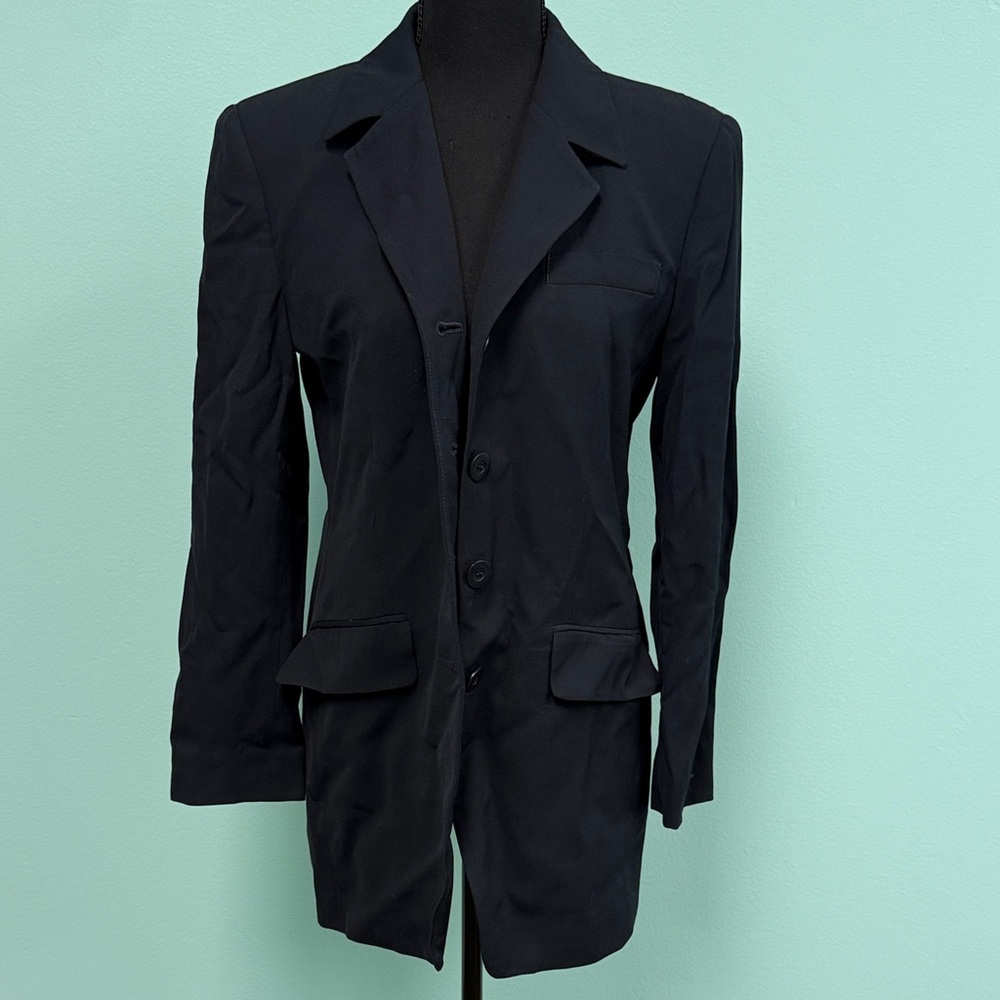Jones new york black blazer 4 button front closure size 4